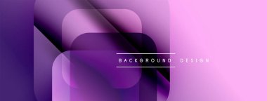 Soyut geometrik şekiller örtüşüyor, canlı mor ve pembe renkler yaratıyor. Modern tasarım elementleri dijital sanatı, pürüzsüz geçişleri öneriyor.