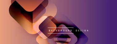 Soyut geometrik şekiller harmanlanarak, canlı gradyan arkaplan oluşturur. Modern tasarım üst üste binen formlar, sıcak mor renkler kullanır.