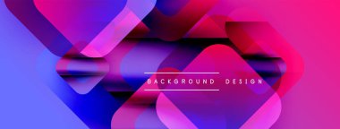 Soyut gradyanlar çakışıyor, dinamik görsel etki yaratıyor. Canlı pembeler, blues kompozisyona hakim. Metin arkaplan tasarımı okur.