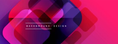 Soyut geometrik şekiller örtüşüyor, canlı pembe, mor renkler yaratıyor. Metin, kompozisyon içerisindeki arkaplan tasarımını okur. Modern, dinamik görsel.