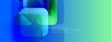 Soyut geometrik şekiller, canlı mavi, yeşil gradyanlar. Modern tasarım, pürüzsüz geçişler, temiz estetik. Arkaplan yapısı dijital yaratımı öneriyor.
