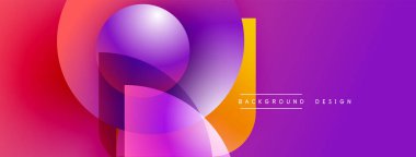 Soyut, enerjik şekiller çakışıyor ve dinamik bir değişim etkisi yaratıyor. Mor, pembe, turuncu renkler kompozisyona hakim. Modern tasarım ögesi.