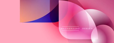 Soyut pembe arka plan. Üst üste binen şekiller dinamik görsel efekt yaratır. Modern tasarım elementleri pürüzsüz eğimler sunar.
