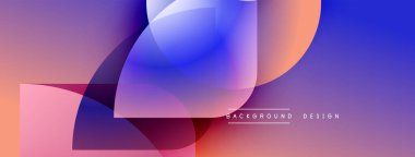 Soyut renkli şekiller örtüşür ve dinamik bir arkaplan oluşturur. Modern tasarım öğeleri akıcılık ve yenilik önerir.