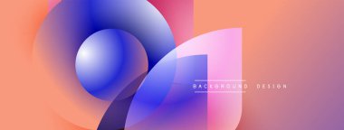 Soyut şekiller, canlı renkler, gradyan tasarım. Yumuşak geçişlerle modern kompozisyon, şeftali tonları baskın. Mevcut en küçük metin ögesi.