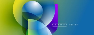 Soyut geometrik şekiller canlı renkleri harmanlarlar. Gradyan geçişler dinamik görsel efekt yaratır. Arka planlar için modern tasarım ögesi.