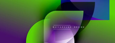 Soyut gradyanlar harmanlanarak, dinamik görsel akış yaratır. Mor, yeşil, mavi renkler kompozisyona hakim. Modern tasarım ögesi.