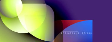 Soyut renkli şekiller çakışıyor. Gradyan renkler harmanlanarak, dinamik görsel efekt yaratır. Modern tasarım ögeleri pürüzsüz geçişler sunar.