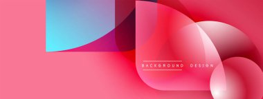 Soyut pembe arka plan. Üst üste binen şekiller dinamik görsel efekt yaratır. Modern tasarım elementleri pürüzsüz eğimler sunar.