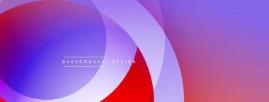 Soyut sıvı şekilleri kesişir. Canlı kırmızı, mavi, mor gradyanlar dinamik arkaplan tasarımı yaratır. Yumuşak geçişler, modern estetik.