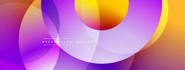 Soyut sıvı şekiller, canlı renklerin karışımı. Modern tasarım, gradyanlar dinamik görsel efekt yaratır. Mor, turuncu baskın kompozisyon.