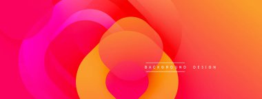 Soyut sıvı şekiller harmanlanarak canlı turuncu ve pembe renkler yaratır. Arkaplan ve sunumlar için modern tasarım ögesi.