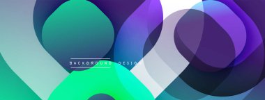 Soyut sıvı şekilleri örtüşür ve canlı renk değişimleri yaratır. Modern tasarım, deniz mavisi, mor, mavi renkler. Arkaplan metni arkaplan tasarımı okur.