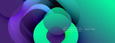 Soyut sıvı şekilleri örtüşür, canlı gradyanlar yaratır. Mor, deniz mavisi, mavi renkler kusursuz bir şekilde harmanlanır. Modern tasarım ögesi.