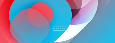 Soyut sıvı şekilleri örtüşür ve canlı renk değişimleri yaratır. Mavi, kırmızı, mor renkler tasarımda baskın. Modern, dinamik kompozisyon.