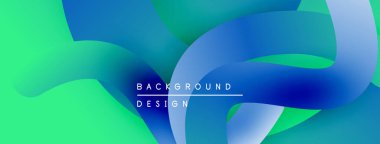 Soyut sıvı şekilleri mavi ve yeşillikleri harmanlıyor. Dinamik kompozisyon modern arkaplan tasarımı yaratır. Yumuşak gradyanlar görsel ilgi sunar.