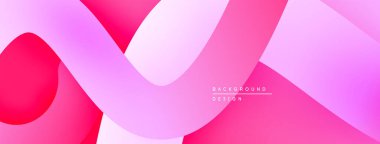 Soyut pembe dizayn özellikleri üst üste binen şekiller, gradyanlar. Yumuşak kıvrımlar dinamik görsel akış yaratır. Modern arkaplan ögesi.