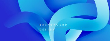 Soyut mavi dalgalar akış tasarımı yaratır. Yumuşak eğimler derinliği, hareketi, modern estetiği akla getiriyor. Minimum metin arka plan kavramını vurguluyor.