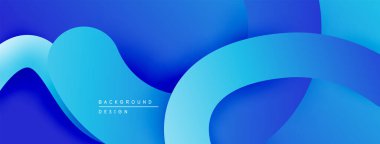 Soyut mavi katmanlar akışkan şekiller yaratır. Dereceli gölgeler derinlik sunar, modern estetik. Minimalist tasarım arka planlar için uygundur.