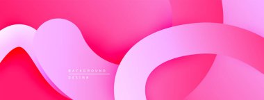Soyut pembe arka plan. Üst üste binen katmanlar yumuşak dalgalar oluşturur. Minimalist tasarım, modern estetik. Yumuşak geçişler, canlı renkler.