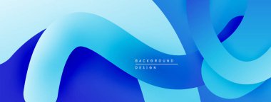 Soyut sıvı şekilleri, mavi renkler, pürüzsüz gradyanlar. Arka planlar ve sunumlar için modern tasarım öğesi. Minimalist estetik.