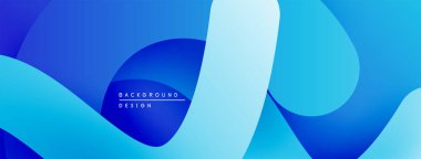 Soyut mavi arkaplan. Pürüzsüz şekiller örtüşür, dinamik görsel efekt yaratır. Modern tasarım, temiz estetik.