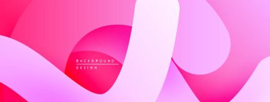 Soyut pembe arka plan. Üst üste binen şekiller dinamik görsel efekt yaratır. Yumuşak eğimler modern estetik sunar.