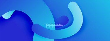 Soyut mavi katmanlar dinamik akış yaratır. Pürüzsüz şekiller üst üste binerek modern arkaplan tasarımı oluşturur. Gradyan gölgeler derinlik ekle.