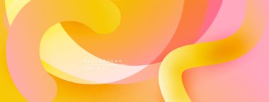 Soyut akışkan şekiller, sıcak renkler karışımı. Gradyan arka plan dinamik görsel efekt yaratır. Yumuşak kıvrımlar, modern tasarım estetik.