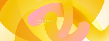 Soyut sarı, turuncu, pembe tasarım. Pürüzsüz şekiller, dinamik görsel efektler yaratır. Sunumlar ve web siteleri için modern arkaplan.
