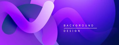 Soyut sıvı şekiller, canlı mor renkler, modern tasarım. Gradyan renkler dinamik görsel efekt yaratır. Arkaplan ögesi.