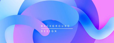 Soyut akışkan şekiller harmanlanarak canlı mavi, mor ve pembe renkler yaratır. Modern tasarım hareketi, enerjiyi, görsel cazibeyi çağrıştırıyor.