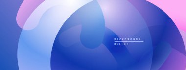 Soyut akışkan şekiller harmanlanarak canlı mavi, mor ve pembe renkler yaratır. Arkaplan, pankart ve sunumlar için modern tasarım ögesi.