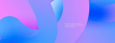 Soyut sıvı şekilleri canlı mavileri, pembeleri, morları harmanlıyor. Gradyan renkler pürüzsüz geçişler yaratır, modern tasarım ögesi.