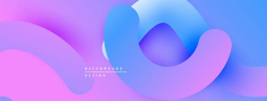 Soyut sıvı şekilleri mor, mavi renkleri harmanlıyor. Gradyan arkaplan modern tasarım unsuru yaratır. Minimalist estetik, pürüzsüz geçişler görünür..