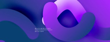 Soyut sıvı şekilleri, mor renkler baskın gelir. Gradyan karışımları dinamik görsel efekt yaratır. Arka planlar için modern tasarım ögesi.