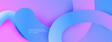 Soyut sıvı şekilleri, canlı pembeler, maviler pürüzsüz eğimler yaratır. Arka planlar ve sunumlar için modern tasarım öğesi. Minimalist estetik.