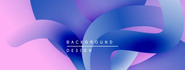 Soyut sıvı şekilleri pembe, mor ve mavi renkleri harmanlıyor. Modern tasarım hareketi, enerjiyi, görsel cazibeyi çağrıştırıyor. Arkaplan özellikleri metin arkaplanı, tasarım.
