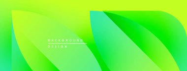 Soyut yeşil eğimli arkaplan. Üst üste binen şekiller dinamik görsel efekt yaratır. Metin arka plan tasarımı okur. Basit, modern estetik..