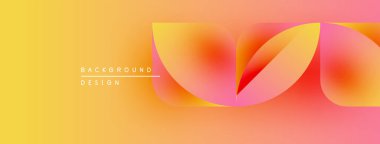 Soyut eğim arkaplanı. Turuncu, sarı renkler düzgün bir şekilde harmanlanır. Modern tasarım elementleri dinamik görsel akış yaratır. Basit metin örtüsü mevcut.