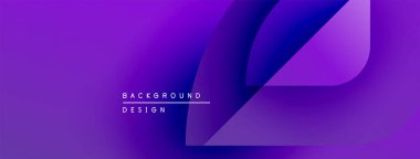 Soyut mor arkaplan tasarımı. Gradyan şekiller modern görsel efekt oluşturur. Metin arkaplan tasarımı okur.