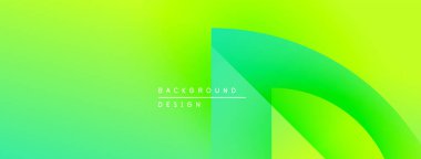 Parlak yeşil eğimli arka plan. Soyut şekiller örtüşür, dinamik görsel etki yaratır. Metin arka plan tasarımı okur. Basit, modern estetik..