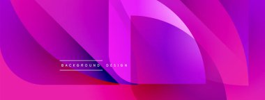 Soyut, enerjik bir arkaplan. Üst üste binen şekiller dinamik ve akıcı bileşimler yaratır. Pembe, mor, mavi renkler dizaynda baskın. Modern estetik.