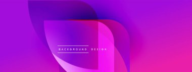 Soyut, enerjik bir arkaplan. Üst üste binen şekiller dinamik görsel efekt yaratır. Mor, pembe renkler kompozisyona hakim. Modern tasarım ögesi.