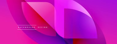 Soyut pembe mor eğimli şekiller çakışıyor. Modern tasarım elementleri dinamik görsel akış yaratır. Metin arkaplan tasarımı okur.