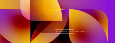 Soyut enerjik tasarım. Üst üste binen şekiller dinamik renkli kompozisyon oluşturur. Modern estetik, gradyanlar pürüzsüz geçişler sunar.