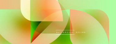 Soyut geometrik şekiller örtüşür, canlı gradyanlar yaratır. Yumuşak renkler harmanlanarak modern arkaplan tasarımı oluşturur. Yumuşak geçişler kompozisyona hakim..