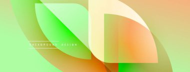 Soyut şekiller örtüşüyor, canlı gradyanlar yaratıyor. Açık yeşil, turuncu, sarı renkler düzgün bir şekilde harmanlanır. Arka planlar için modern tasarım ögesi.