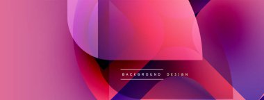 Soyut gradyanlar, akan şekiller, pembeler, morlar dinamik bir zemin oluşturur. Modern tasarım elementleri akıcılığı ve hareketi önerir.