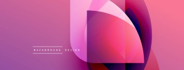 Soyut pembe mor tasarım. Üst üste binen şekiller modern görsel efektler yaratır. Renkler pürüzsüz bir geçiş sağlıyor. Mevcut en küçük metin.